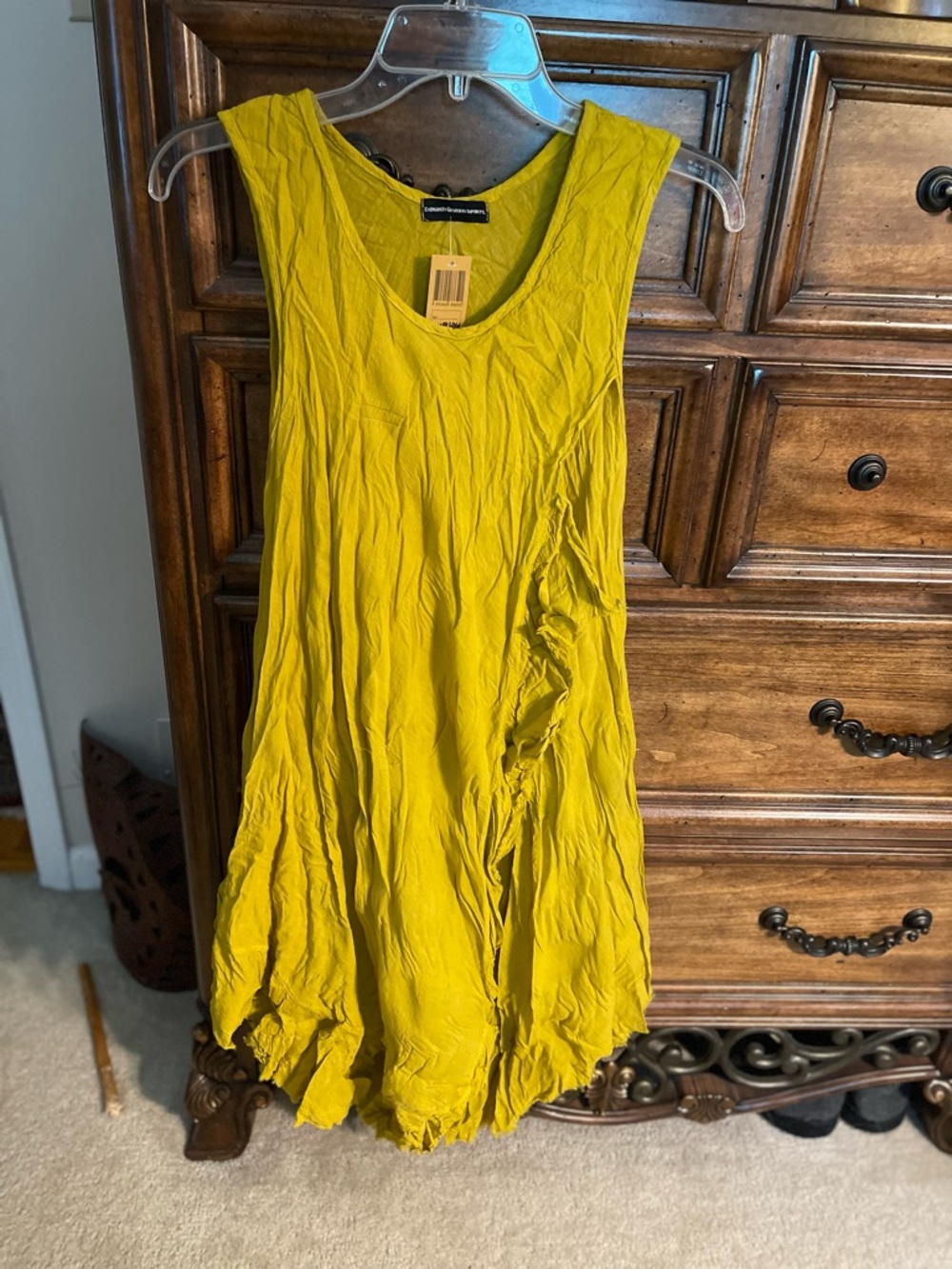 Sleeveless Yellow Tunic Dress - Lightweight Women's Top